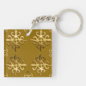 民族のアフリカの種族パターン。Adinkra. キーホルダー (裏面)