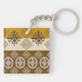 民族のアフリカの種族パターン。 Adinkra。 モノグラム キーホルダー (裏面)