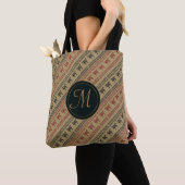 民族のアフリカの継ぎ目が無いpattern.monogram. トートバッグ (クローズアップ)