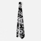 民族のアフリカパターン白黒#10 ネクタイ (裏面)