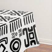 民族のアフリカパターン白黒#1 テーブルクロス (インサイチュ)