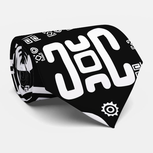 民族のアフリカパターン白黒#3 ネクタイ (ロール)