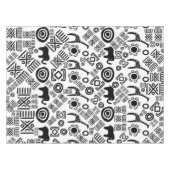 民族のアフリカパターン白黒#5 テーブルクロス (正面(横))