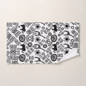 民族のアフリカパターン白黒#5 バスタオルセット (ハンドタオル)