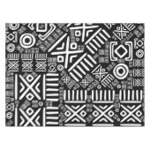 民族のアフリカパターン白黒#6 テーブルクロス (正面(横))