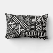 民族のアフリカパターン白黒#6 ランバークッション (裏面)