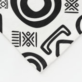 民族のアフリカパターン白黒#8 フリースブランケット (角)