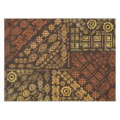 民族のアフリカパターン茶色および金#10 テーブルクロス (正面(横))