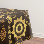 民族のアフリカパターン茶色および金#10 テーブルクロス (インサイチュ)