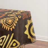 民族のアフリカパターン茶色および金#11 テーブルクロス (インサイチュ)