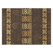 民族のアフリカパターン茶色および金#2 テーブルクロス (正面(横))