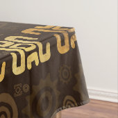 民族のアフリカパターン茶色および金#2 テーブルクロス (インサイチュ)