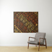 民族のアフリカパターン茶色および金#5 タペストリー (インサイチュ(横))