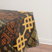 民族のアフリカパターン茶色および金#5 テーブルクロス (インサイチュ)