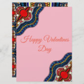 民族のアフリカ人のDashikiのレースのバレンタインデーカード シーズンカード (正面/裏面)