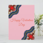 民族のアフリカ人のDashikiのレースのバレンタインデーカード シーズンカード (スタンド正面)