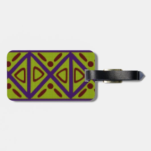 民族のアフリカ人はスタイルのデザインを編みました ラゲッジタグ (裏面横)