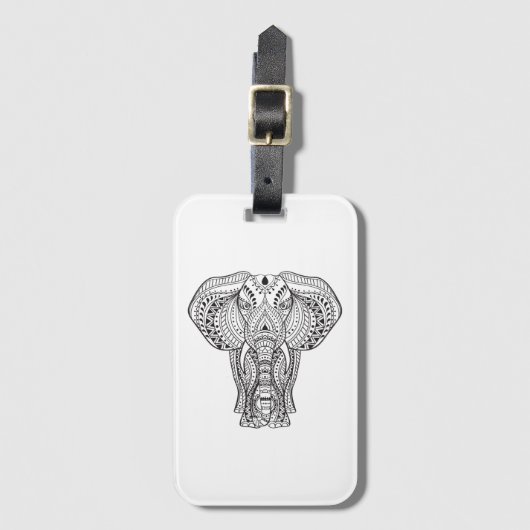 民族のインドゾウ ラゲッジタグ (正面縦)