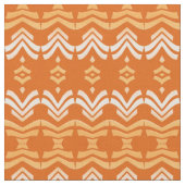 民族のオレンジパターン ファブリック (クローズアップ)