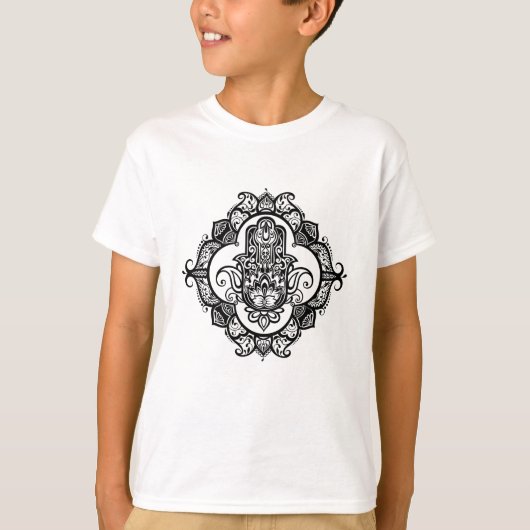 民族のオーナメントの落書きのHamsa Tシャツ (正面)