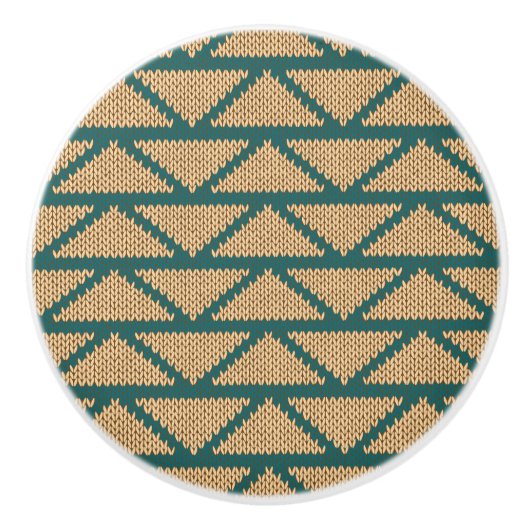 民族のスタイルによって編まれるパターン セラミックノブ (正面)