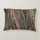 民族のスタイルの抽象的なパターン アクセントクッション (裏面)