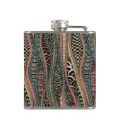 民族のスタイルの抽象的なパターン フラスク (裏面)