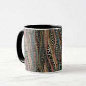 民族のスタイルの抽象的なパターン マグカップ (正面左)