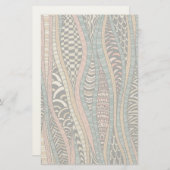民族のスタイルの抽象的なパターン 便箋 (正面/裏面)