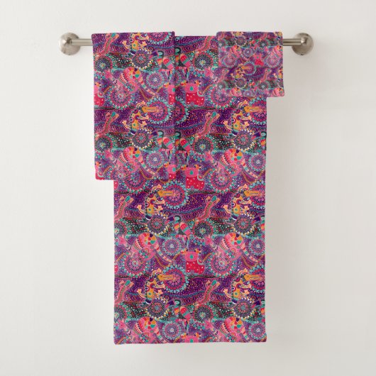 民族のスタイル動物パターン バスタオルセット (インサイチュ)