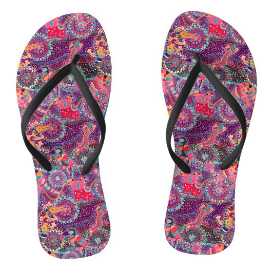 民族のスタイル動物パターン ビーチサンダル (ソール)