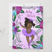 民族のバレリーナの花の水彩画のベビーシャワー 招待状 (正面)