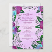 民族のバレリーナの花の水彩画のベビーシャワー 招待状 (裏面)