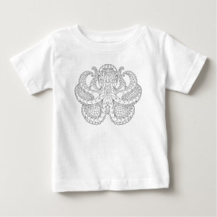 民族のパターン(の模様が)あるなタコ ベビーTシャツ