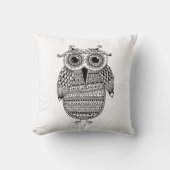 民族のフクロウインクスケッチ クッション (正面)