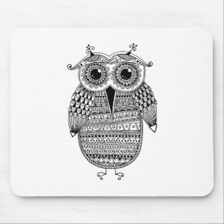 民族のフクロウインクスケッチ マウスパッド