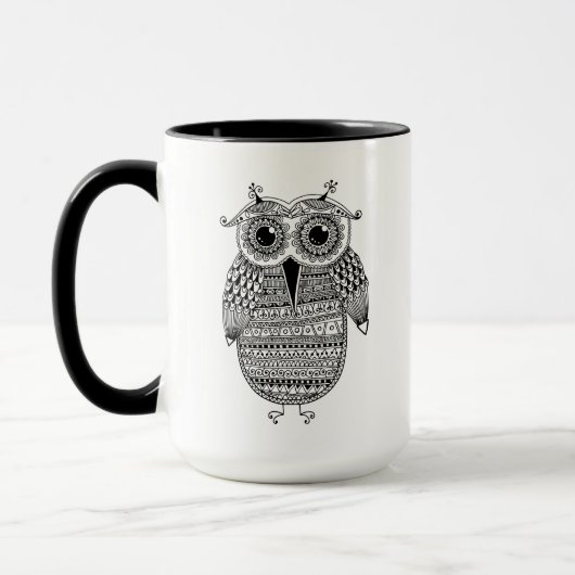 民族のフクロウインクスケッチ マグカップ (左)