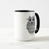 民族のフクロウインクスケッチ マグカップ (正面右)