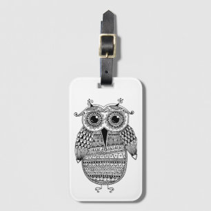 民族のフクロウインクスケッチ ラゲッジタグ