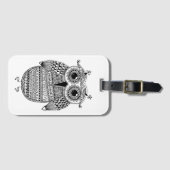 民族のフクロウインクスケッチ ラゲッジタグ (正面横)