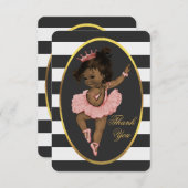 民族のプリンセスのバレリーナのストライプは感謝していしています サンキューカード (正面/裏面)