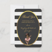 民族のプリンセスのバレリーナのストライプは感謝していしています サンキューカード (裏面)