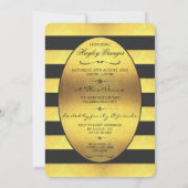 民族のプリンセスのバレリーナの金ゴールドのストライプなベビーシャワー 招待状 (裏面)