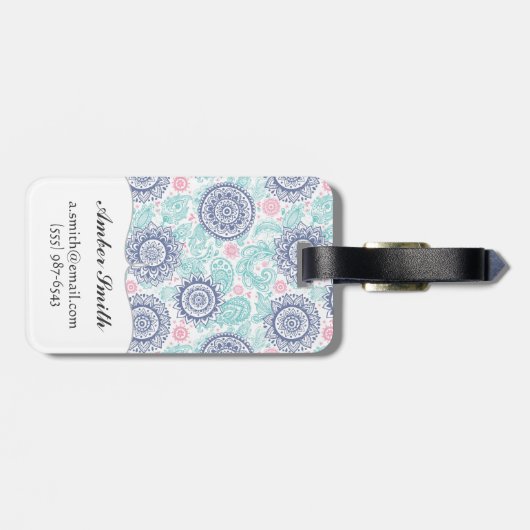 民族のペイズリーパターン ラゲッジタグ (裏面横)