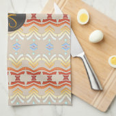 民族のボヘミアのスタイルの幾何学的なパターン キッチンタオル (四つ折り)