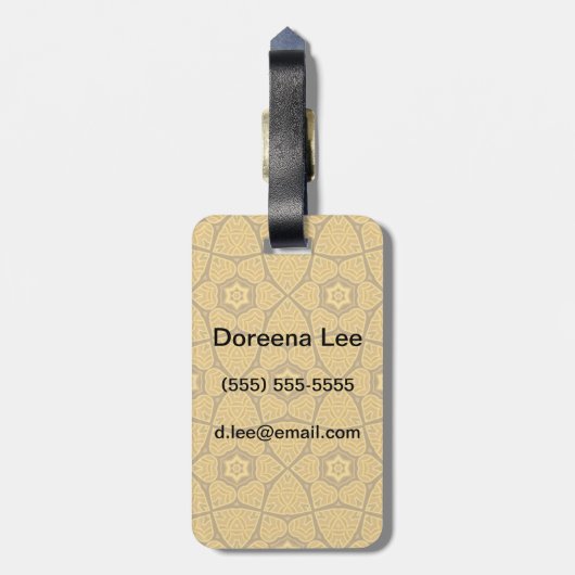 民族のモダンで幾何学的なパターン ラゲッジタグ (裏面縦)