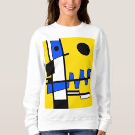 民族の両側イエローブルー白黒 スウェットシャツ