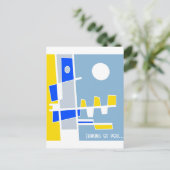 民族の両側イエローブルー考えズ・オブ・ユー ポストカード (スタンド正面)