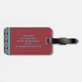 民族の南西幾何学的なアズテック派のパターン ラゲッジタグ (裏面横)