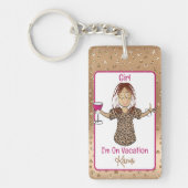 民族の女性アニメーションの休暇おもしろい名言ギフト キーホルダー (正面)